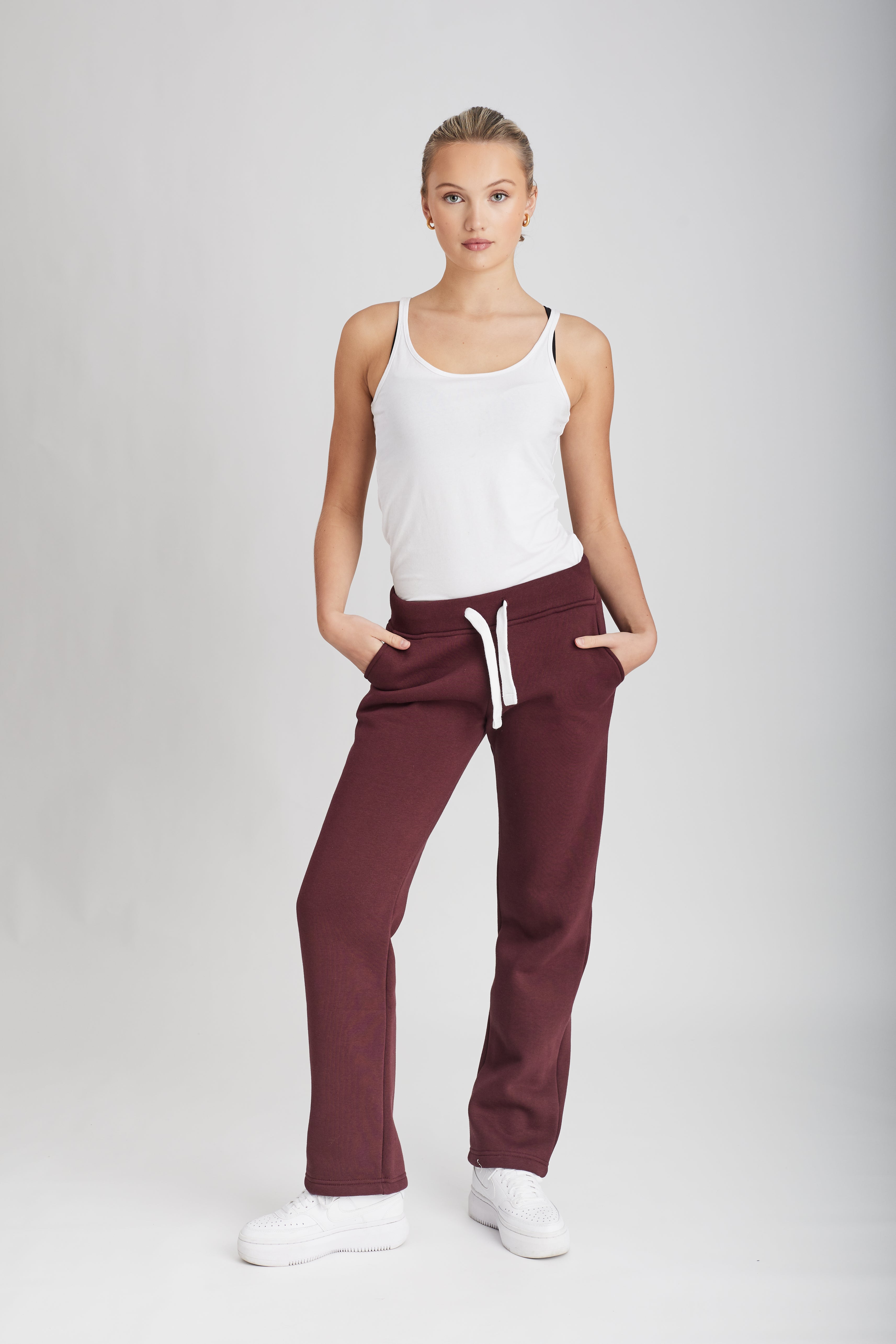 Sweatpant Girl Straight leg Bordeaux burgundy