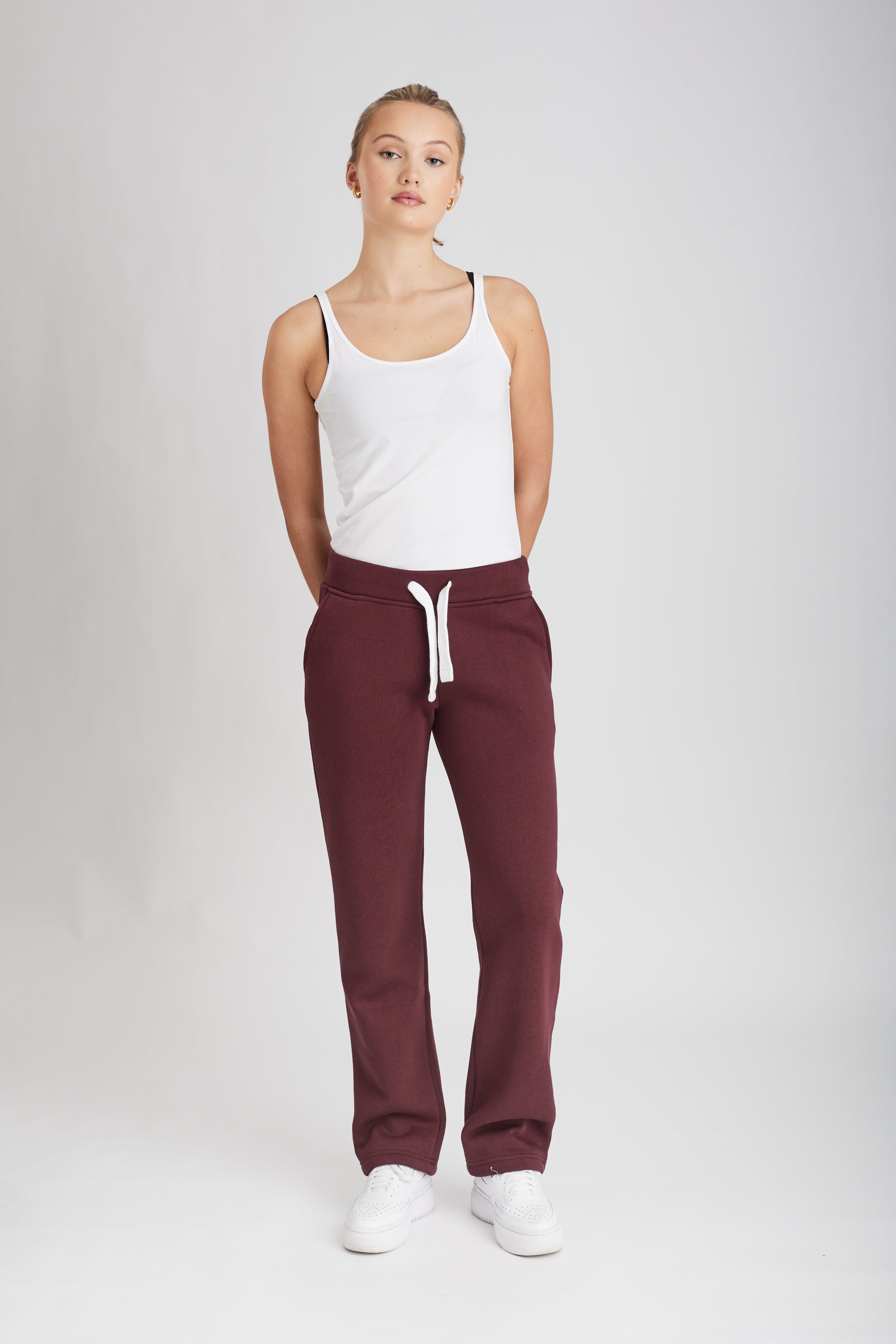 Sweatpant Girl Straight leg Bordeaux burgundy