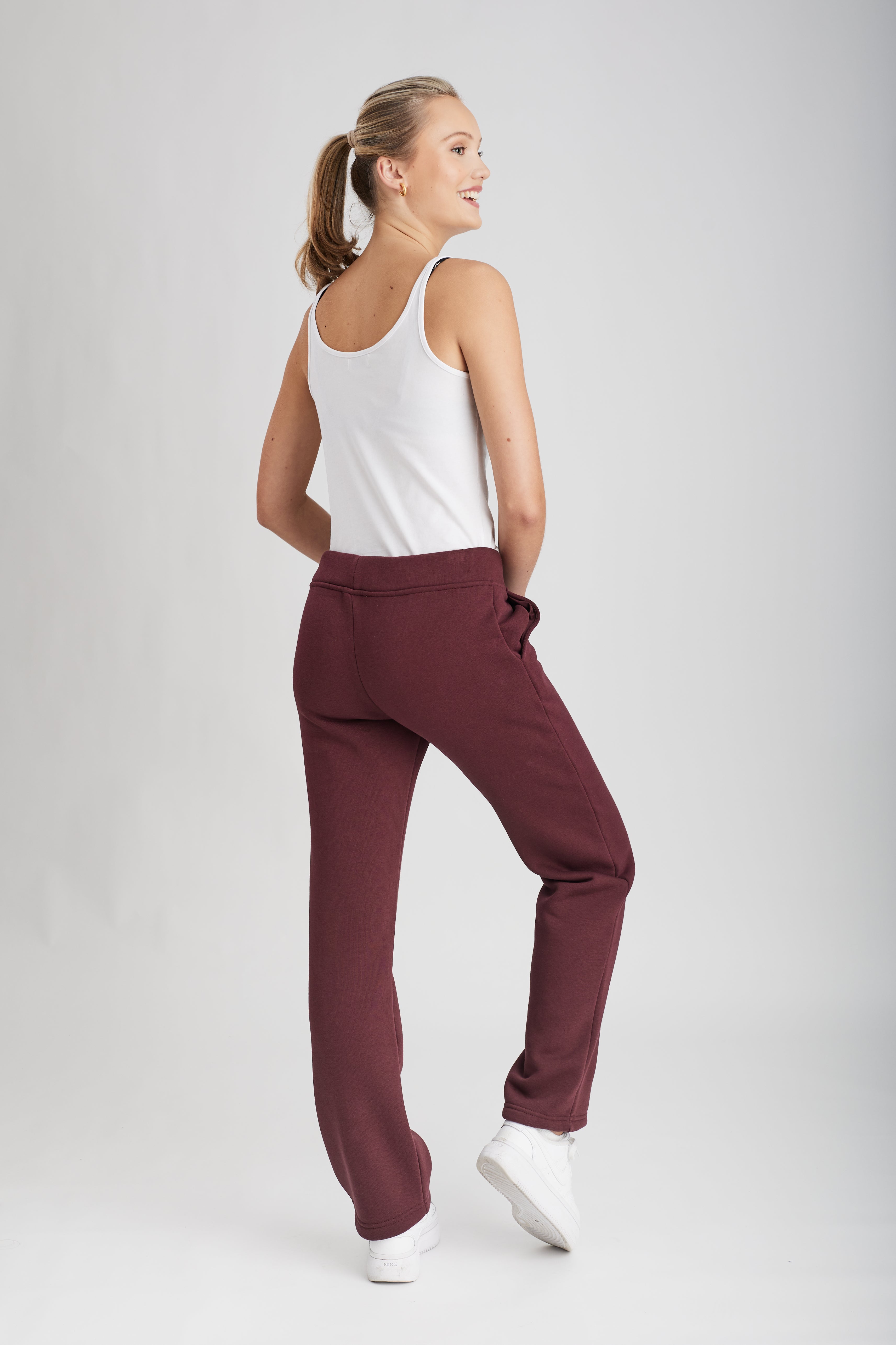 Sweatpant Girl Straight leg Bordeaux burgundy